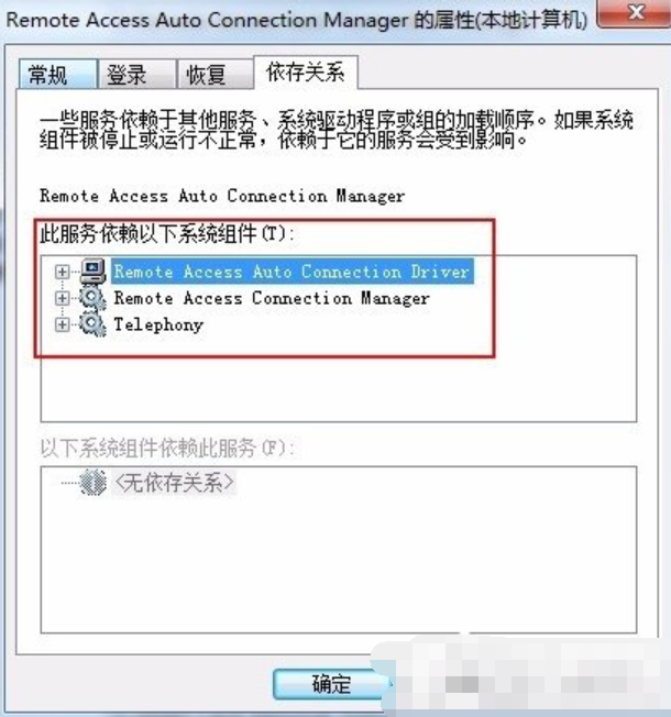 依赖服务或组无法启动 依赖服务或组无法启动